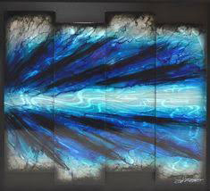 Chris DeRubeisArt title4 Panel Shockwave Blue Panel 39X48